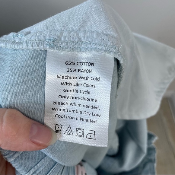 Mauby Paperbag Waist Light Blue Shorts - Picture 6 of 10